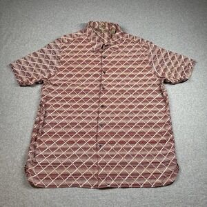 AXIST Men's XL‎ Red Geometric Short Sleeve Button Up Casual Shirt